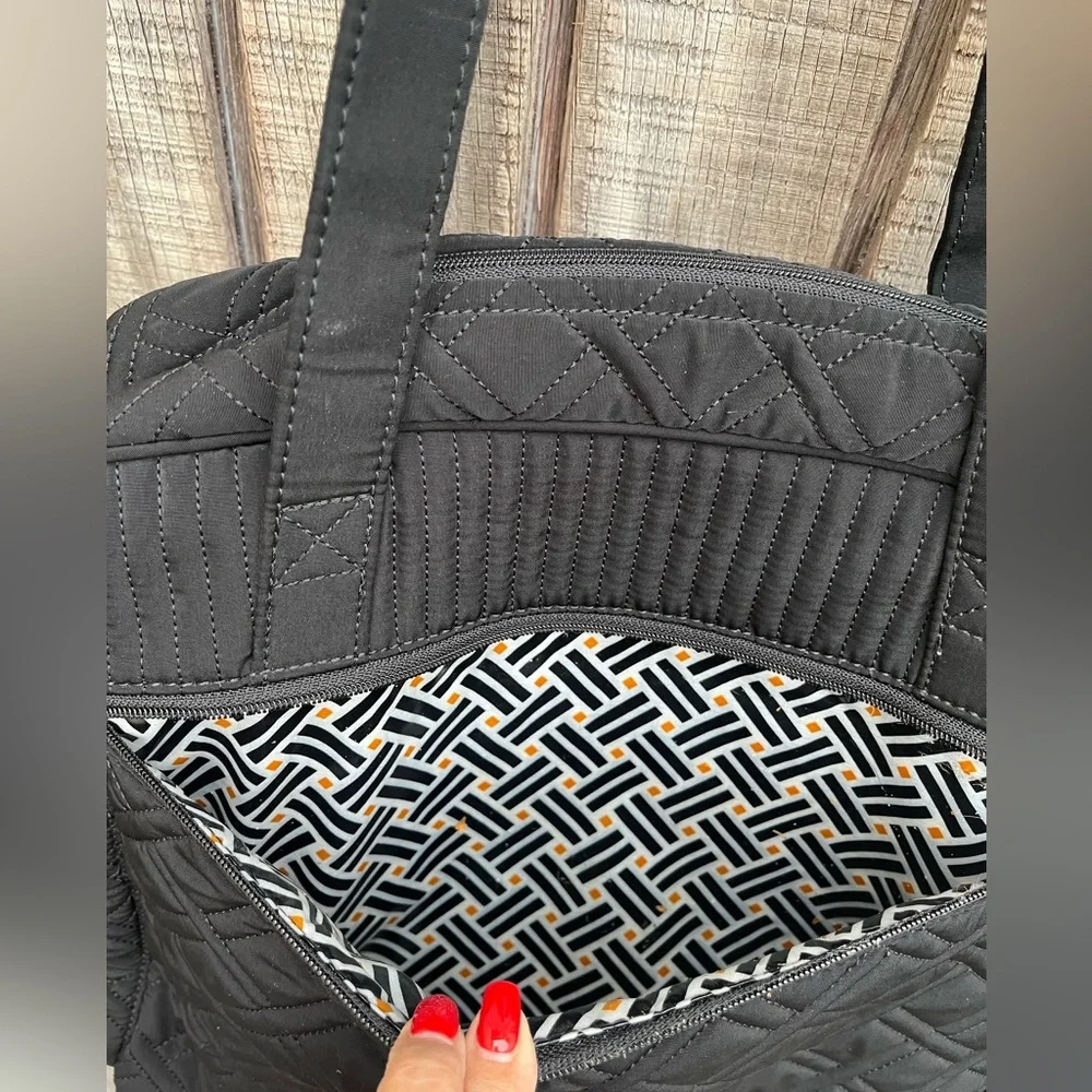 Vera Bradley black quilted The stroll tote/diaper bag